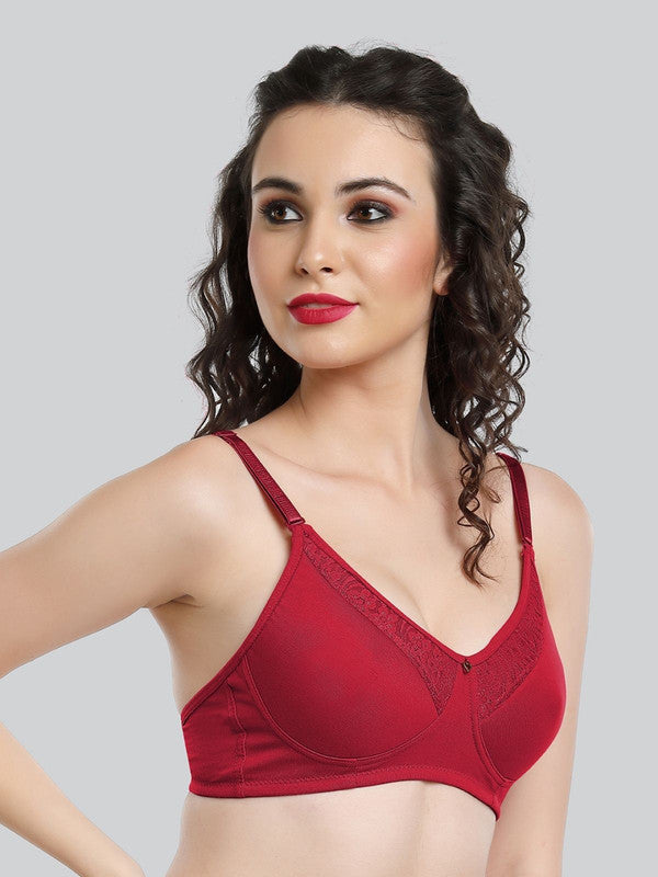 Lovable Light Maroon Padded Non Wired Full Coverage Bra LE-225-L. Maroon-Lovable India
