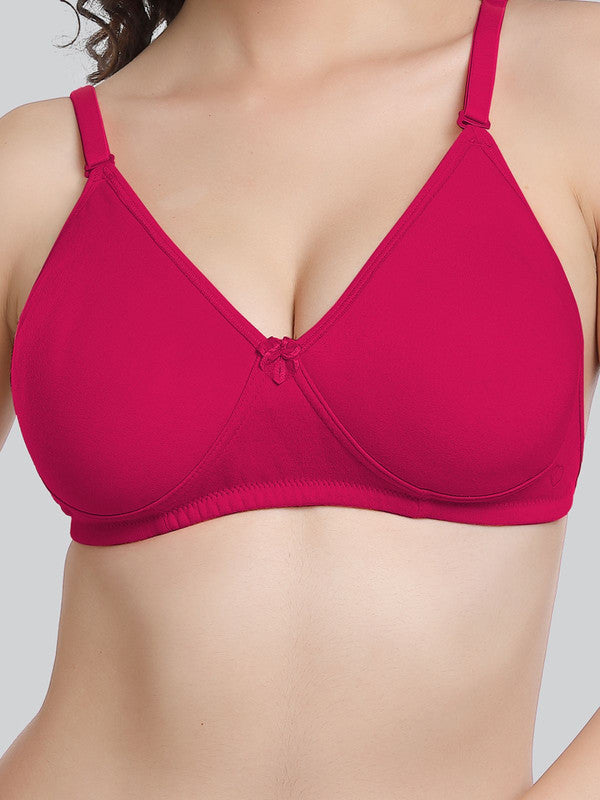 Lovable Raspberry Non Padded Non Wired Full Coverage Bra LE-230-Raspberry