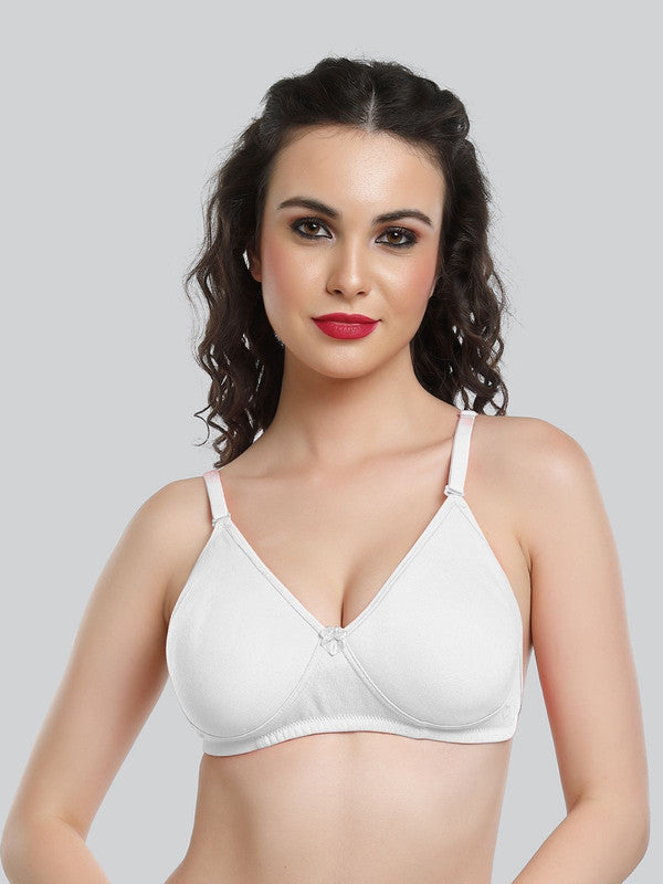 Lovable White Non Padded Non Wired Full Coverage Bra LE-230-White-Lovable India