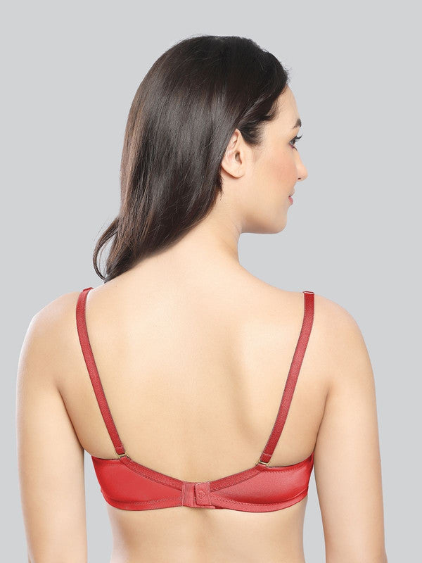 Lovable Brick Red Padded Non Wired Full Coverage Bra LE-234-Brick Red-Lovable India