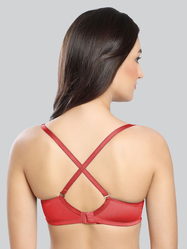 Lovable Brick Red Padded Non Wired Full Coverage Bra LE-234-Brick Red-Lovable India