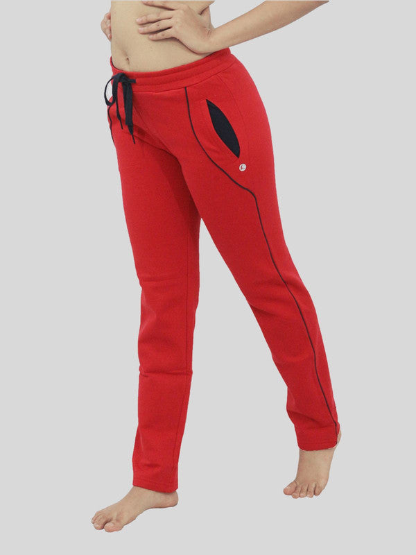 Women Red Solid Track Pant & Joggers - NEO CLASSIC TRACK XC_XC-Red