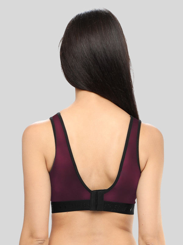 Lovable Wine Solid  Padded Non Wired Full Coverage Sports Bra - ENERGY BRA-XC-WN