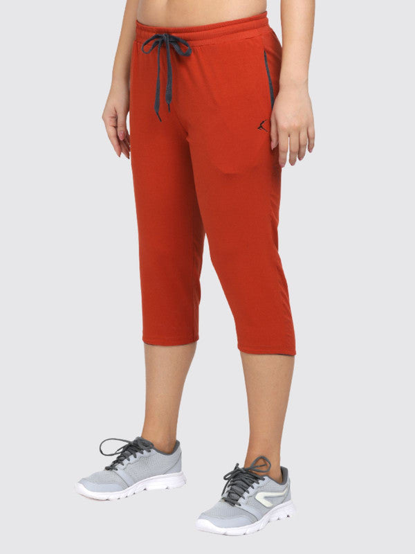 Women Orange Solid Capri AT-EASE CAPRI -Orange