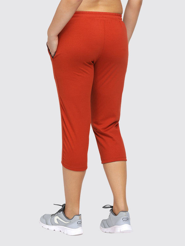 Women Orange Solid Capri AT-EASE CAPRI -Orange