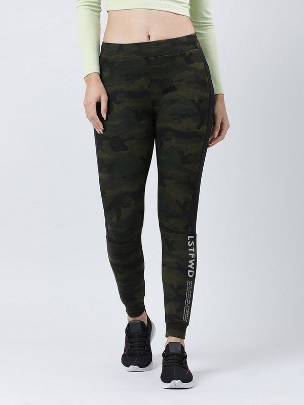 Women Camouflage Green Printed Track Pants & Joggers COMBAT TRACK -Camouflage Green Prints