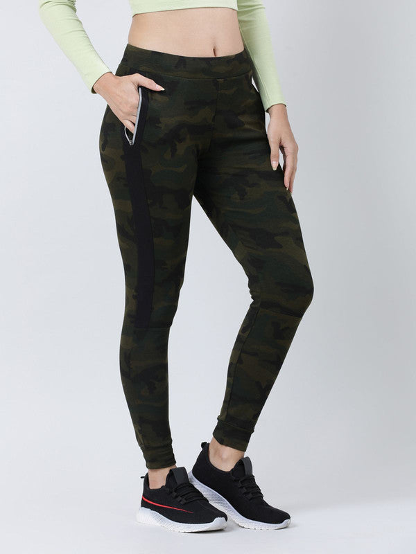 Women Camouflage Green Printed Track Pants & Joggers COMBAT TRACK -Camouflage Green Prints