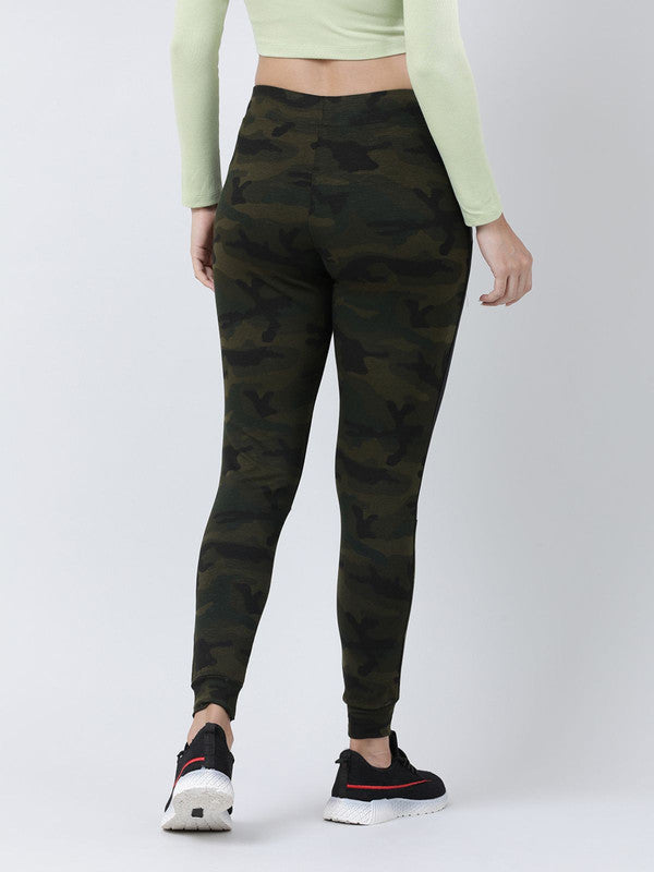 Women Camouflage Green Printed Track Pants & Joggers COMBAT TRACK -Camouflage Green Prints