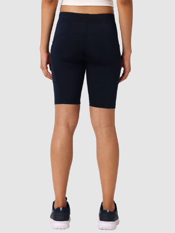 Women Navy Blue Solid Shorts - Shadow-NB