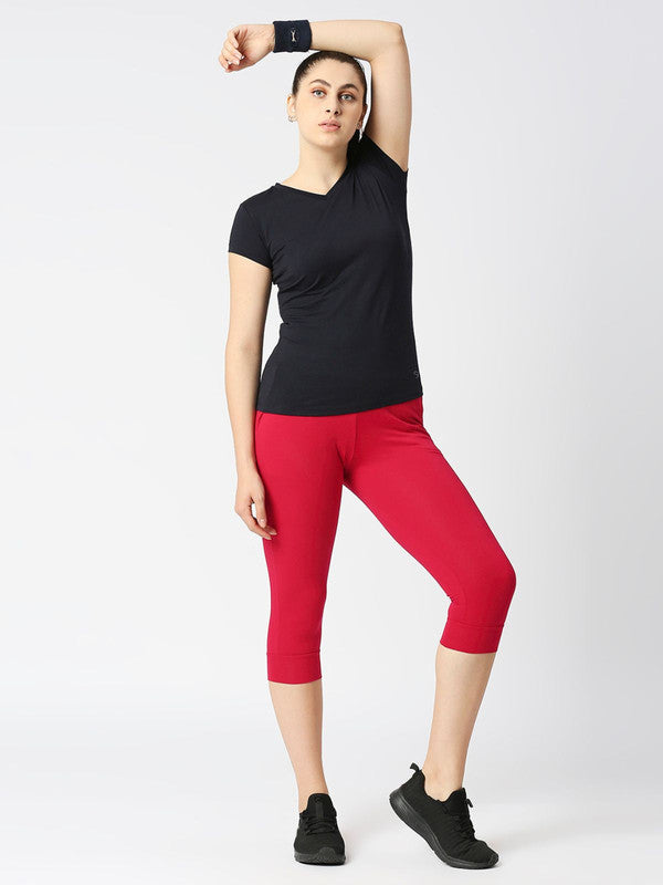 Women Fuchia Solid CAPRIS - RECOVER TIGHTS-FU