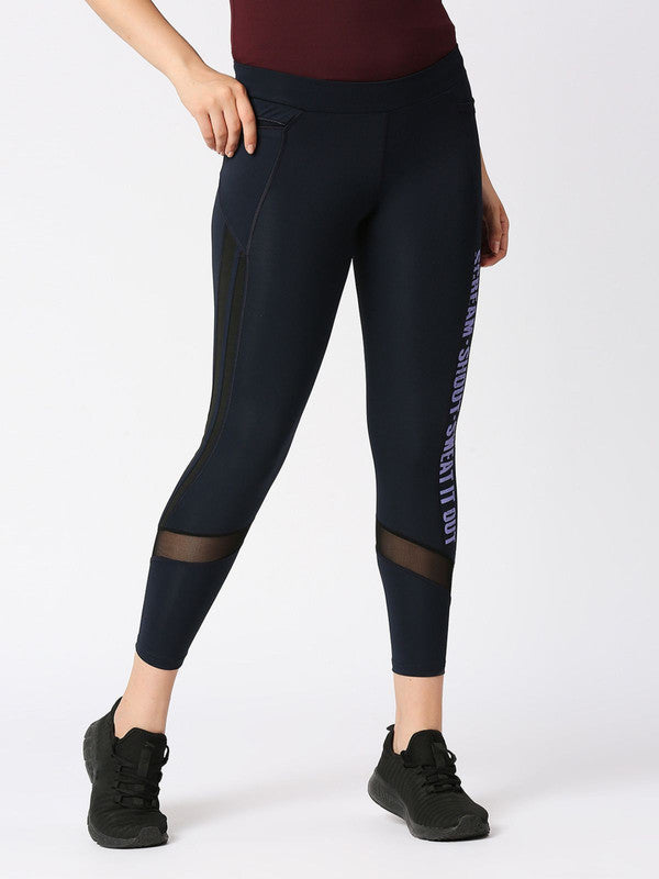 Women Navy Blue Solid Track Pants & Joggers RUN TIME TRACK- NY