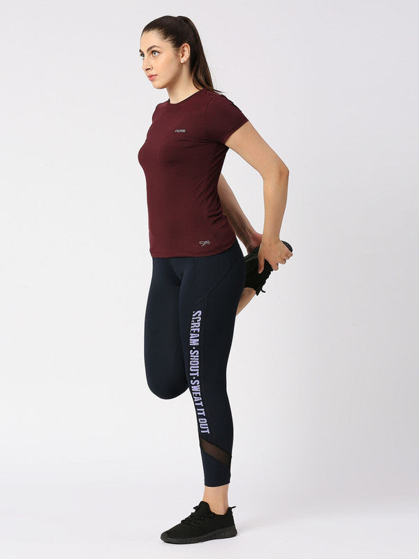 Women Navy Blue Solid Track Pants & Joggers RUN TIME TRACK- NY