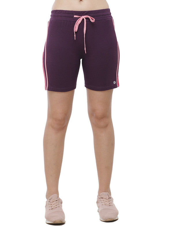 Women Purple Solid Shorts DOJA SHORTS_Pu