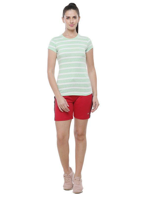 Women Red Solid Shorts DOJA SHORTS_Red
