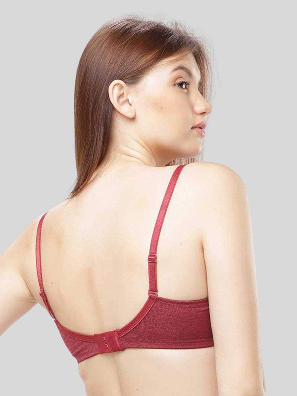 Lovable Dusky Maroon Padded Non Wired Full Coverage Bra - CONFI-53-DS-MR