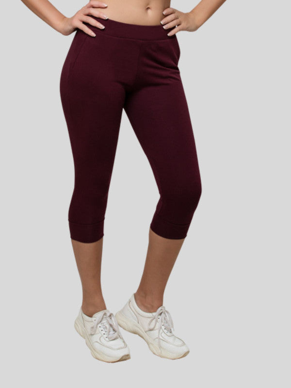 Women Wine Solid CAPRIS - RECOVER TIGHTS-WN