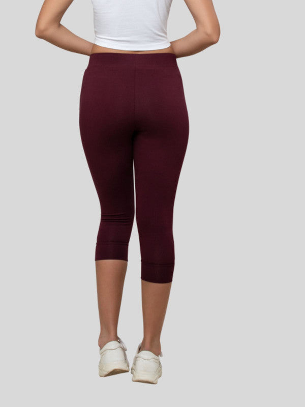 Women Wine Solid CAPRIS - RECOVER TIGHTS-WN