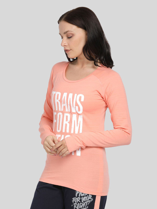 Women Light Pink Typography Printed Tops & T-Shirts - YOLO TOP-RG