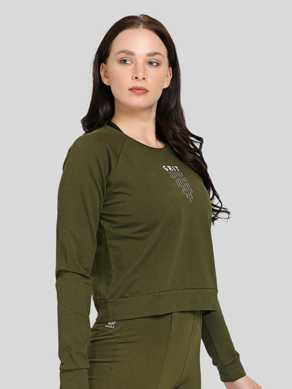 Women Olive Green Solid Pullover - T.H.E PULLOVER-OL