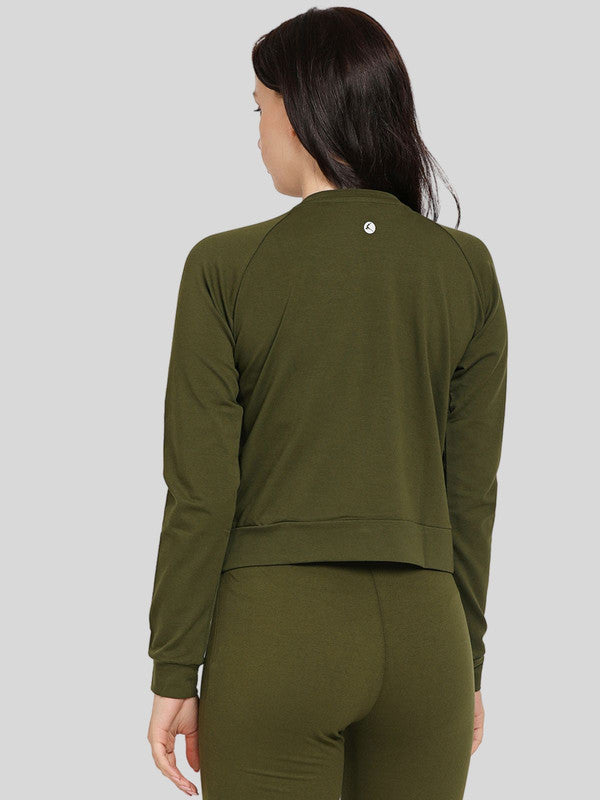 Women Olive Green Solid Pullover - T.H.E PULLOVER-OL