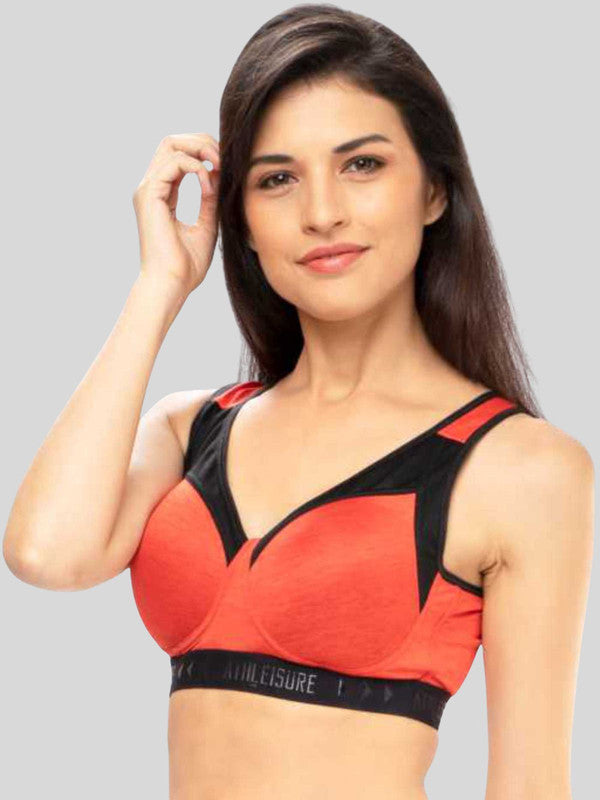 Lovable Crimson Orange Padded Non Wired Full Coverage Bra - ENERGY BRA-CO