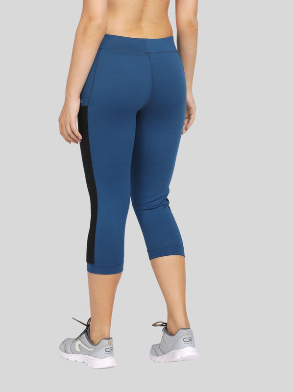 Women Aqua Blue Solid Capri- WONDER CRP-AB