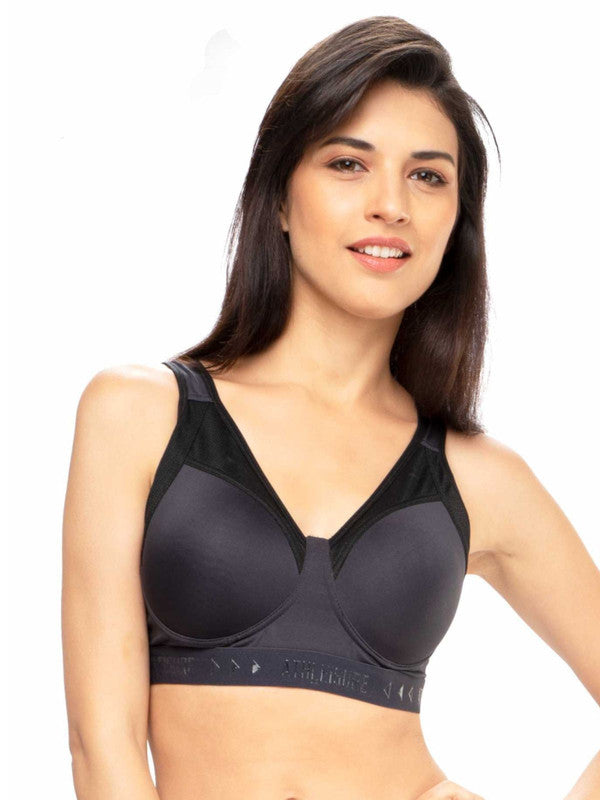 Lovable Steel Grey Padded Non Wired Full Coverage Bra - ENERGY BRA-STG