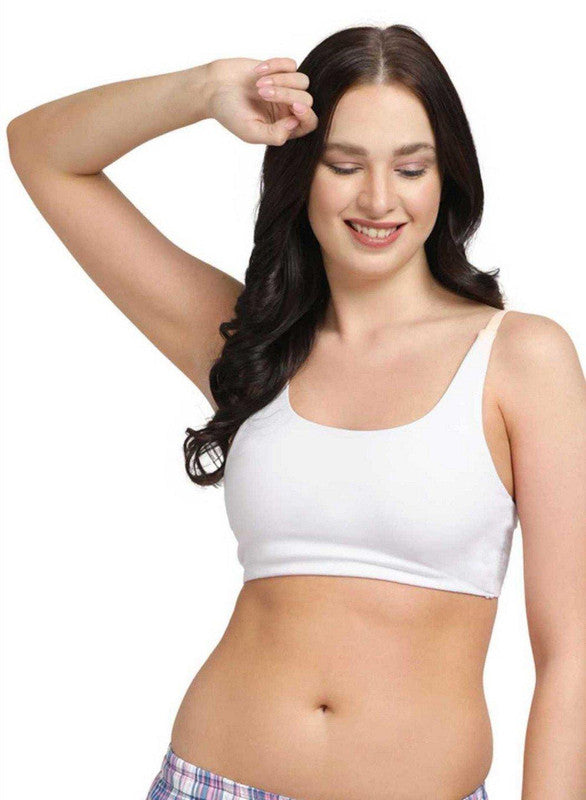 Lovable White Non Padded Non Wired Full Coverage Bra VITALITY CAMI-White-Lovable India
