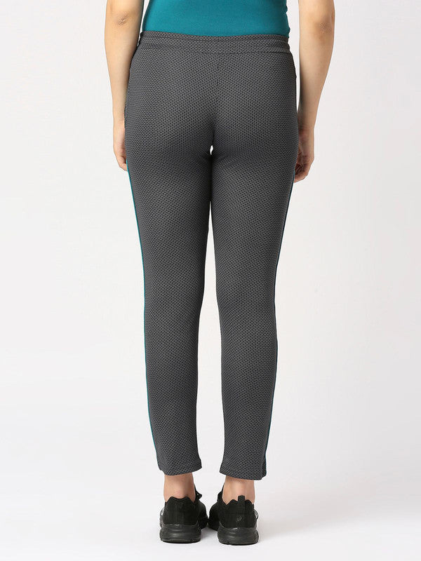 Women Dark Grey Printed Track Pant- NEO CLASSIC DRYKNIT- TC-DG