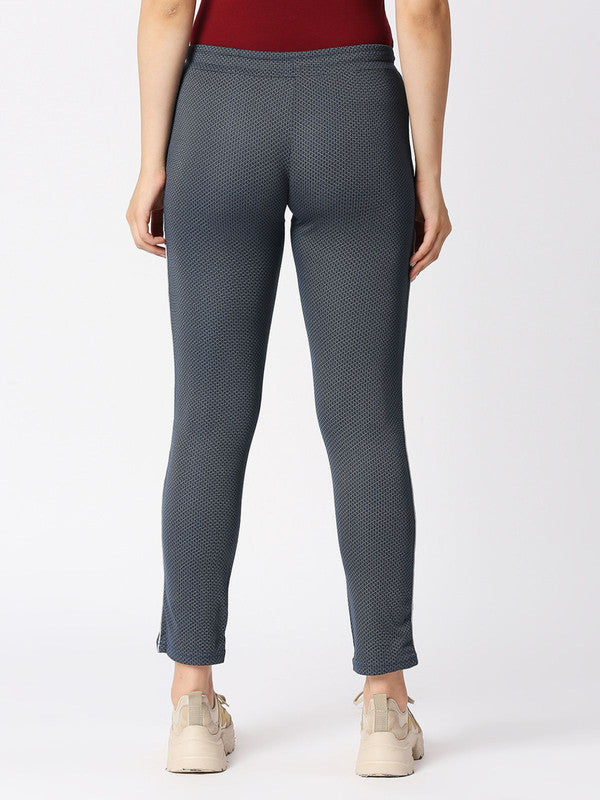 Women Dark Grey Printed Track Pant- NEO CLASSIC DRYKNIT- TC-NY