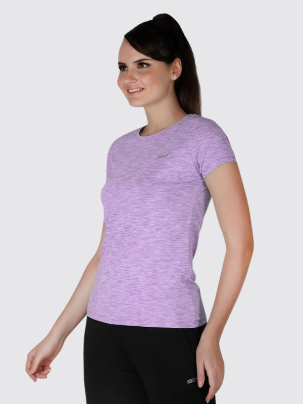 Women Purple Solid Tops & T-Shirts-4W-CRUISER TEE_4W-PU