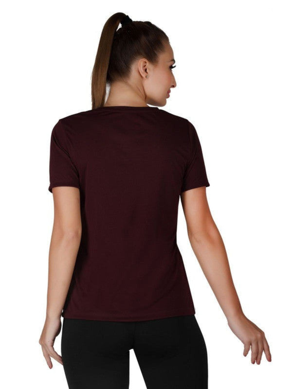 Women Grape Wine Solid Tops & T-Shirts-4W-CRUISER TEE_4W-GW