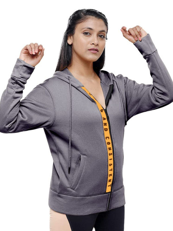 Women Grey Solid Jackets ND JACKET_Grey
