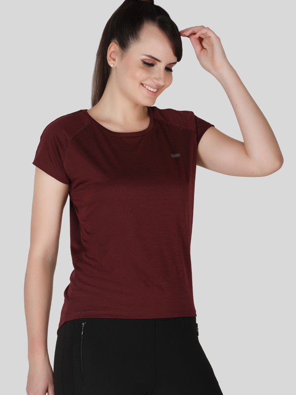 Women Maroon Solid Tops & T-Shirts - ALL YOURS-MR