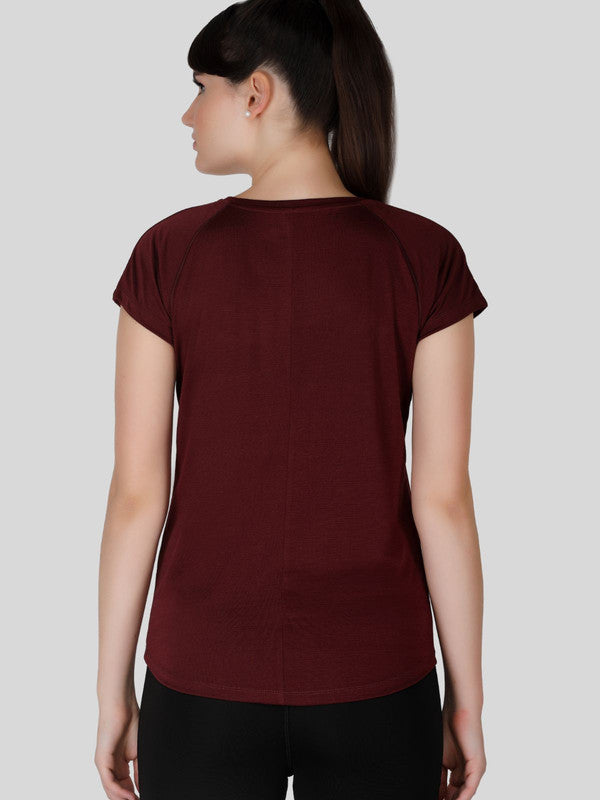 Women Maroon Solid Tops & T-Shirts - ALL YOURS-MR