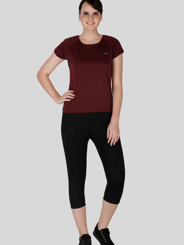 Women Maroon Solid Tops & T-Shirts - ALL YOURS-MR