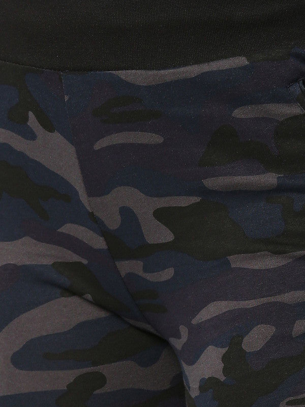 Women Navy Blue Camo Printed Track Pants & Joggers - ZIP TRACK-PRINT CAMO-NY