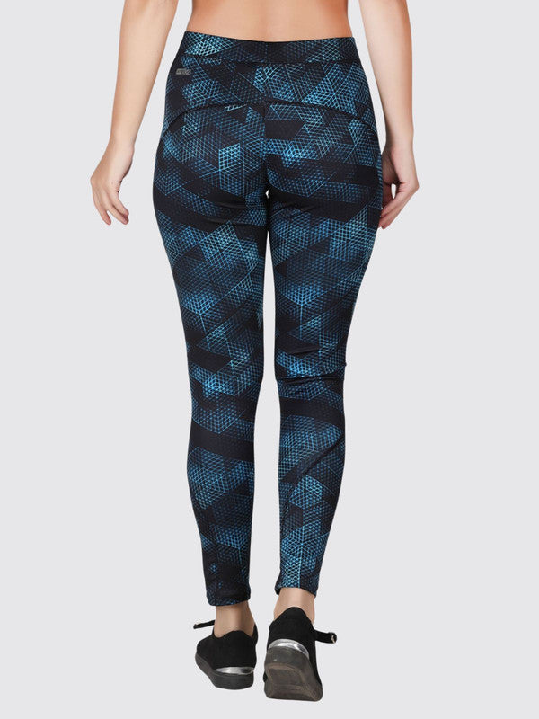 Women Mint Navy Printed Tights AERO SPRINTER HD_Mint Navy