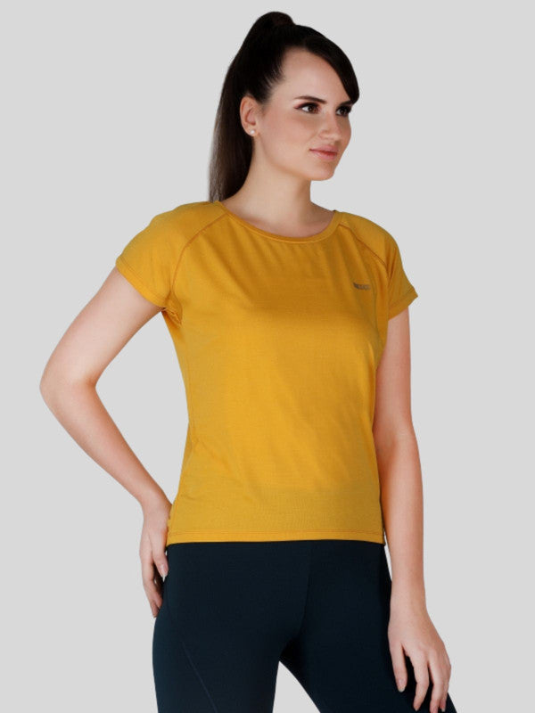 Women Mango Yellow Solid Tops & T-Shirts - ALL YOURS-MY