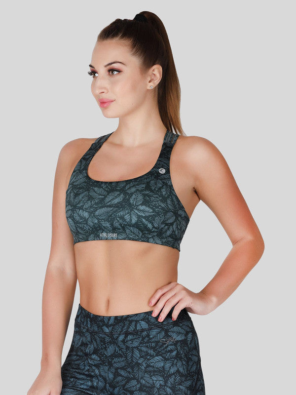 Lovable Green-Leaf Print Non Padded Non Wired Full Coverage Bra -VITALITY BRA HD_GN-LF