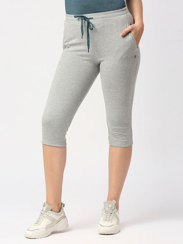 Women Grey Solid Capri AT-EASE CAPRI -CT-GR