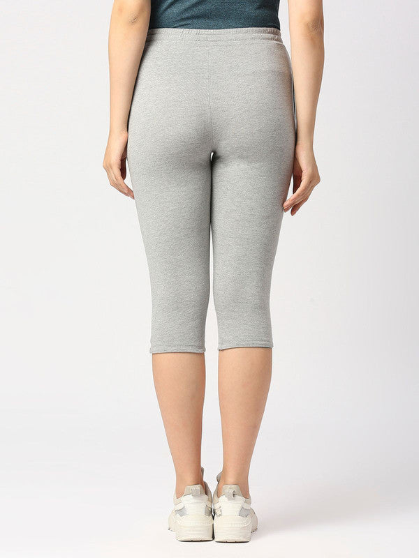 Women Grey Solid Capri AT-EASE CAPRI -CT-GR