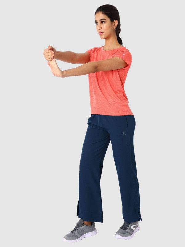 Women Coral Pink Solid Tops & T-Shirts - ADVENTURE TEE MK-CP