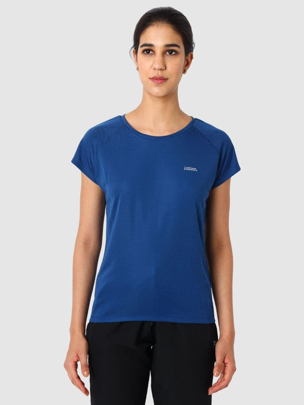 Women Aruba Blue Solid Tops & T-Shirts - ADVENTURE TEE MK-AB
