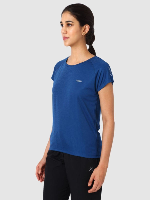 Women Aruba Blue Solid Tops & T-Shirts - ADVENTURE TEE MK-AB
