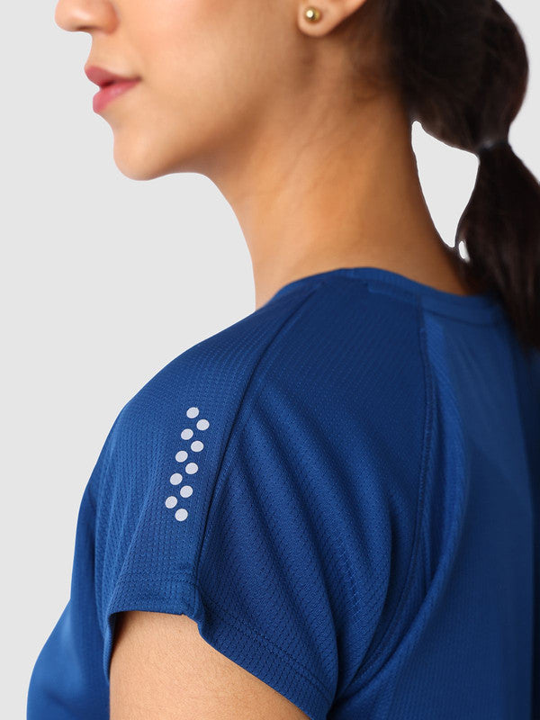Women Aruba Blue Solid Tops & T-Shirts - ADVENTURE TEE MK-AB