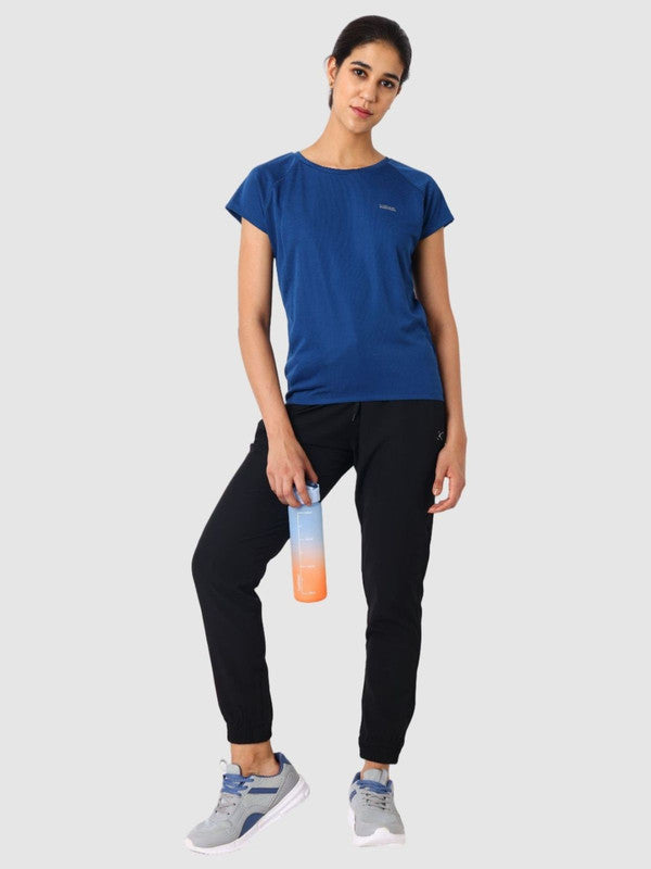 Women Aruba Blue Solid Tops & T-Shirts - ADVENTURE TEE MK-AB