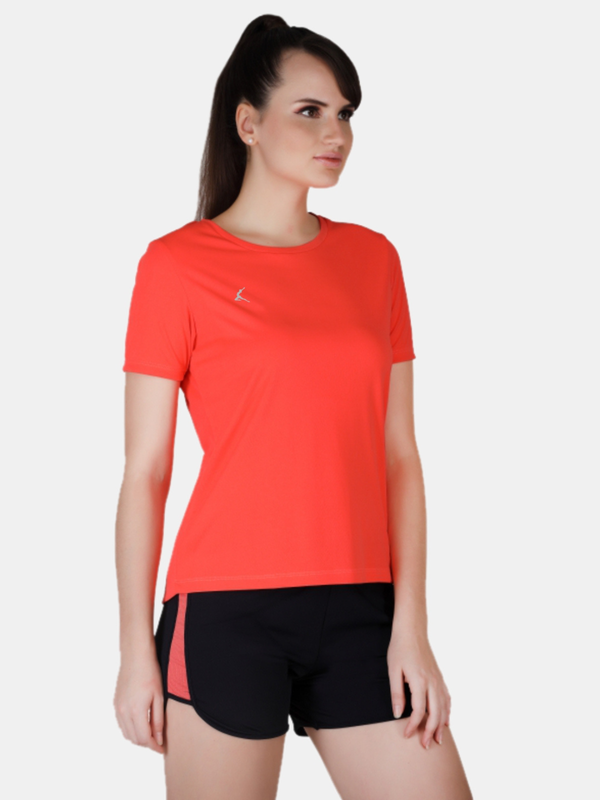 Women Orange Solid Top - Ventura Tee-OR