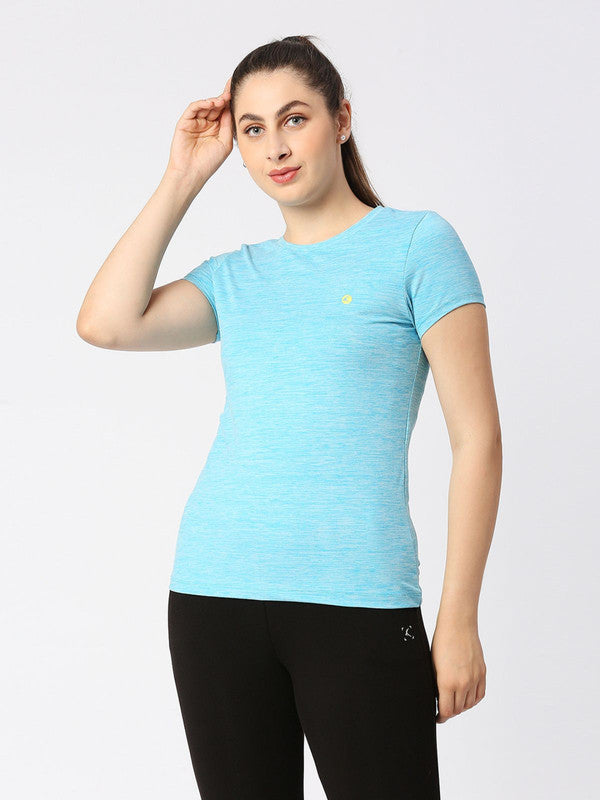 Women Marine Blue Solid Tops & T-Shirts-4W-CRUISER TEE_4W-MB