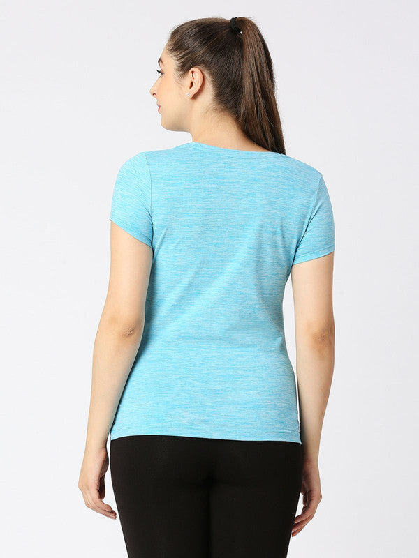 Women Marine Blue Solid Tops & T-Shirts-4W-CRUISER TEE_4W-MB